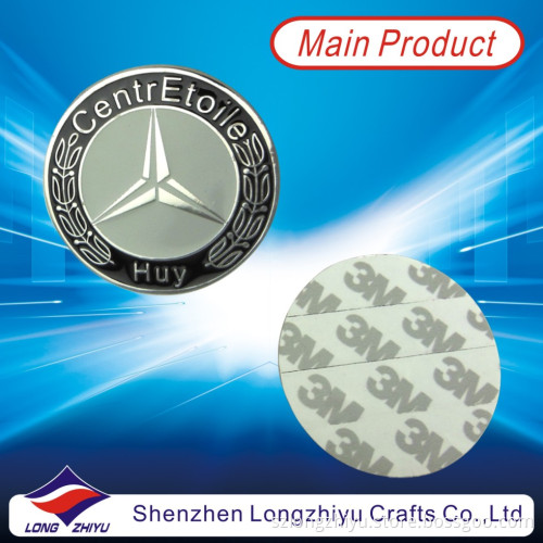 Decorative Custom Round Car Logo Badges Car Emblem Metal Nameplates Label with 3m Adhesive Sticker (LZY431)